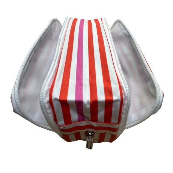 Scout Women’s Orange/White Striped Coated 3-Way Toiletry Bag Size S - Picture 9 of 13